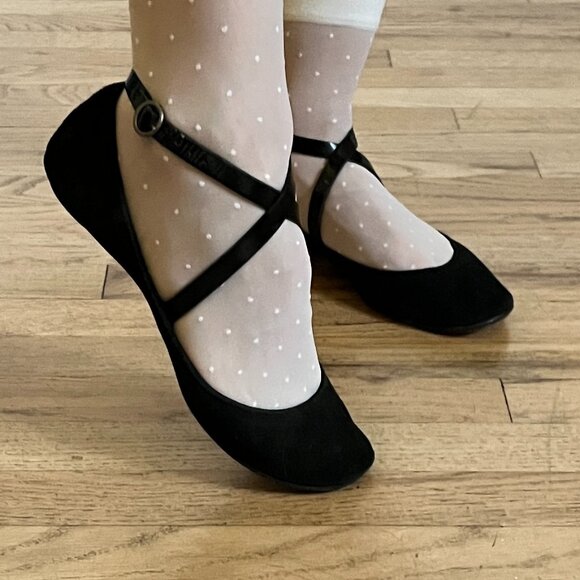Belle by Sigerson Morrison black ballet flats with straps 6.0 - Picture 1 of 11
